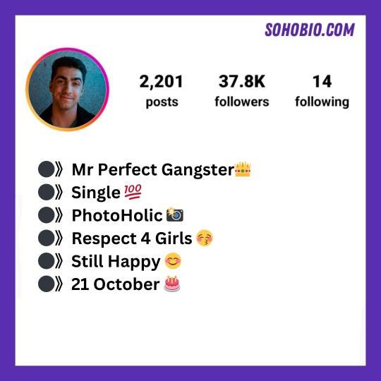 Gangster bio for instagram