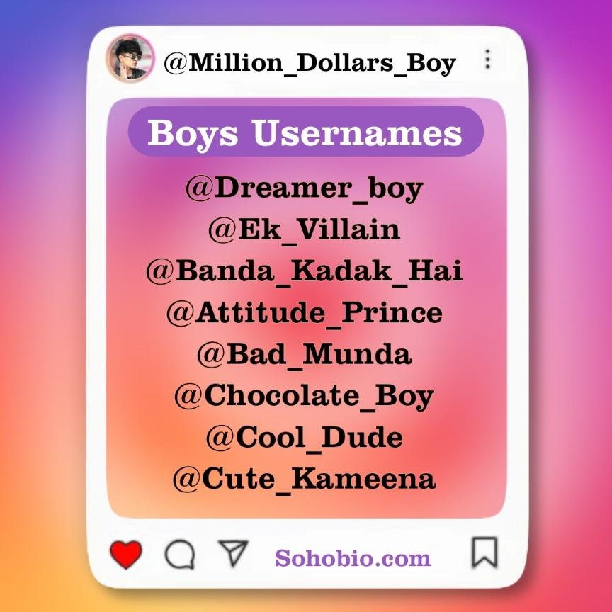 Instagram Username For Boys