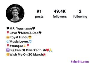 Dwarkadhish bio instagram